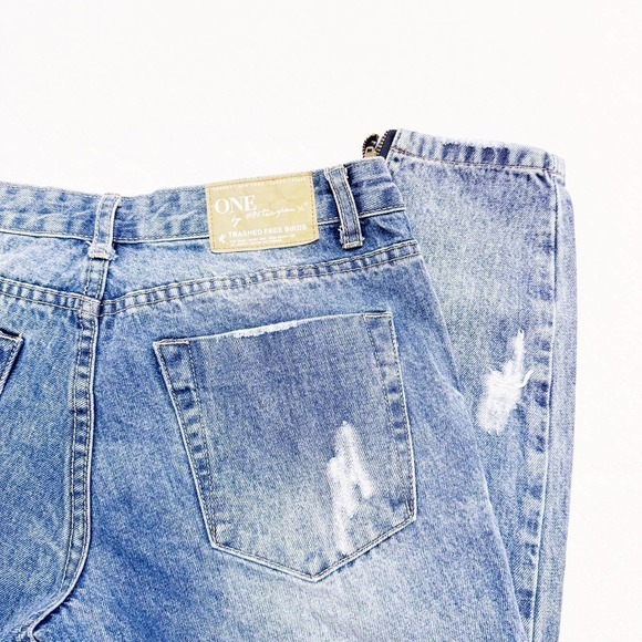 One Teaspoon Distressed Denim Jeans Trashed Free Birds Size 28 - Picture 4 of 10
